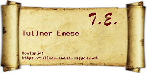 Tullner Emese névjegykártya